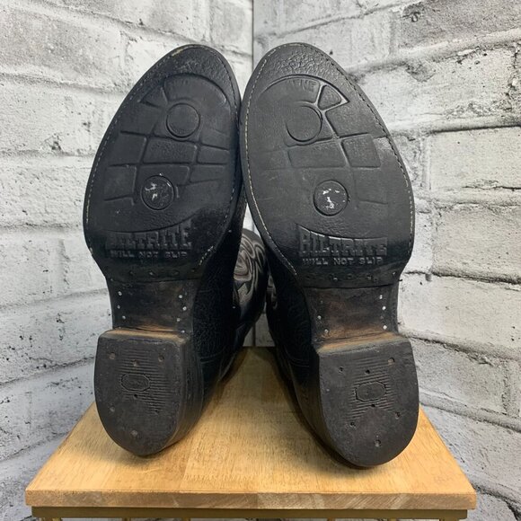 Vintage 90s WM. Moorby Black Leather Western Cowboy Boots - Picture 8 of 15